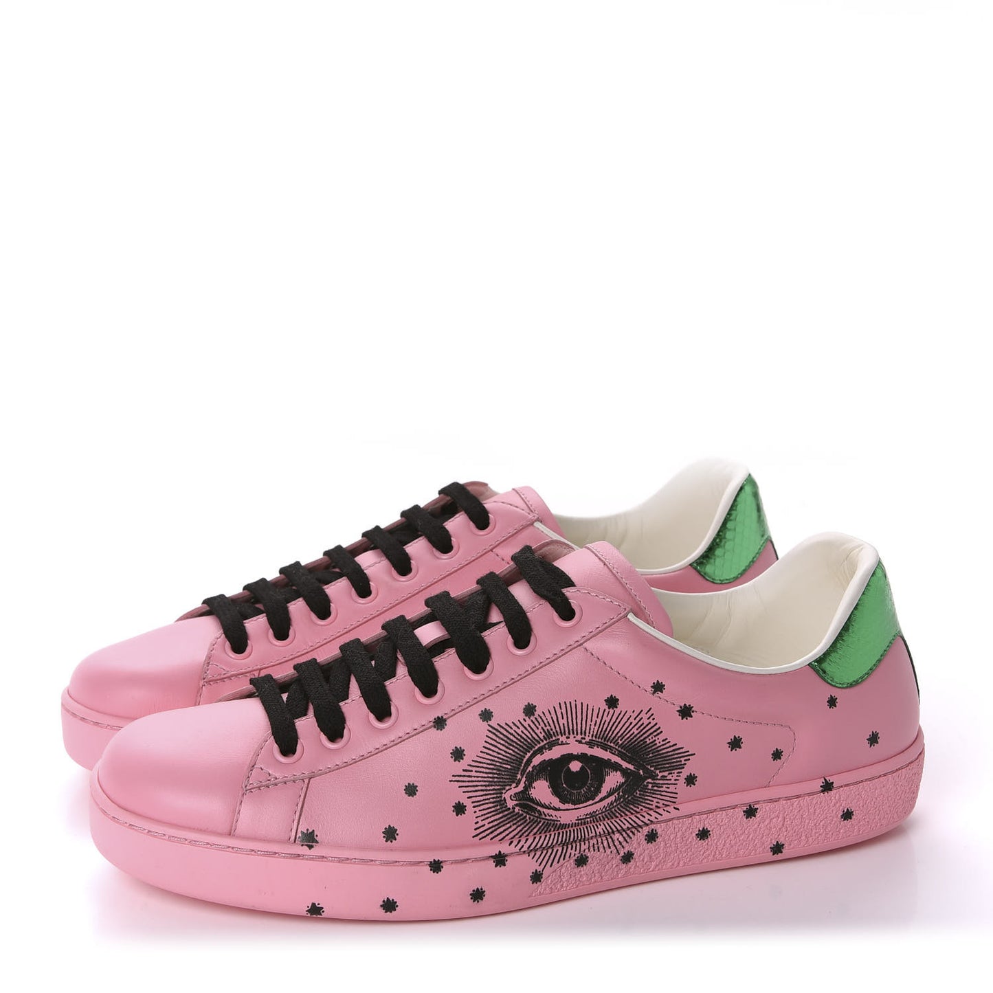 Calfskin Star Eye Mens Ace Sneakers 7 Pink