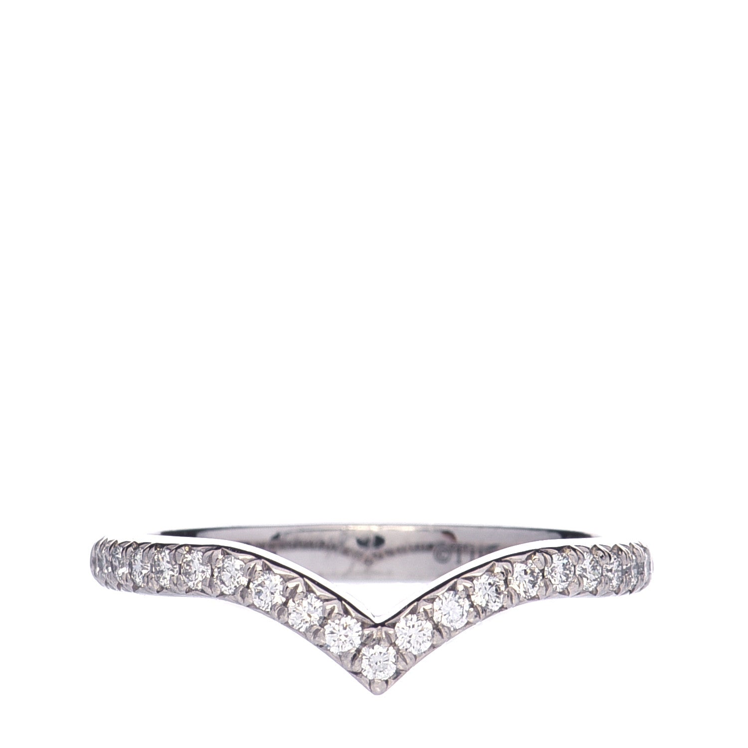 Tiffany Platinum Diamond Soleste V Band Ring 49 5 1 of 7