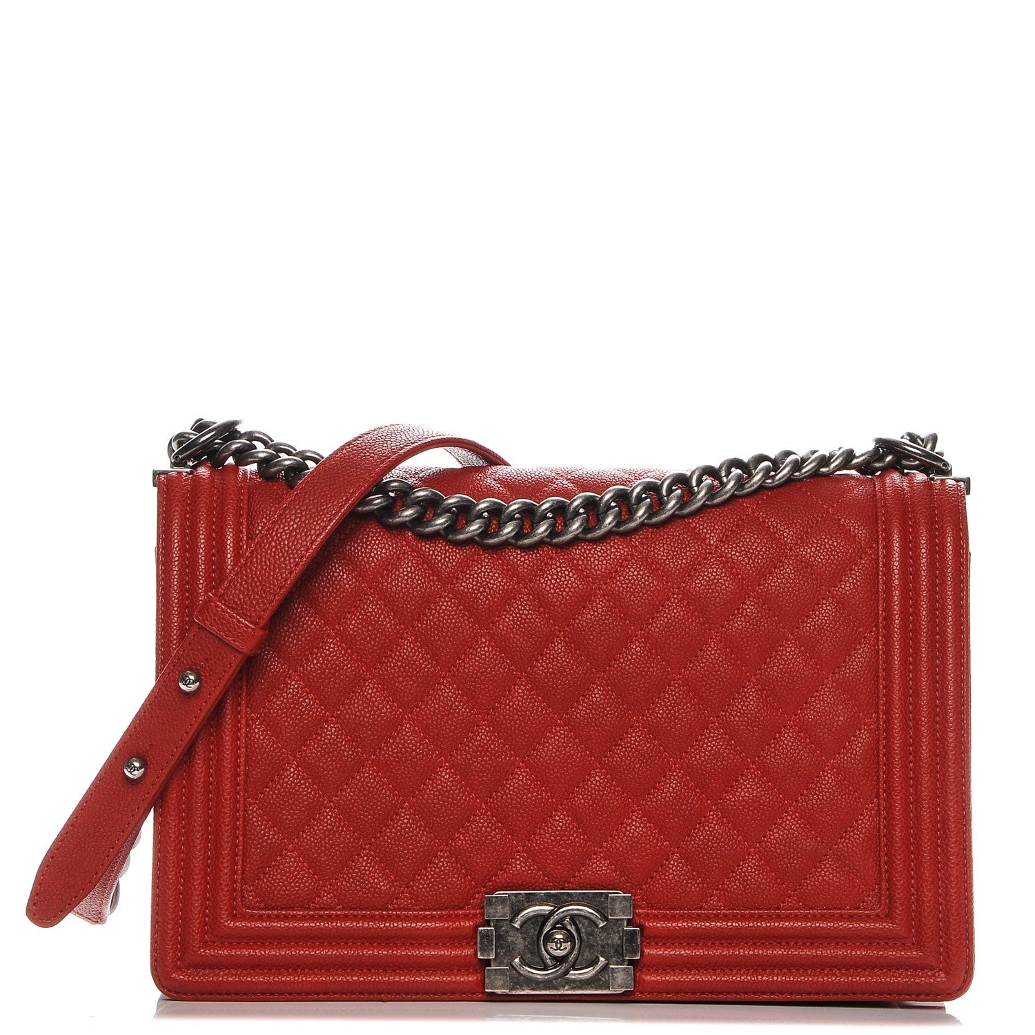 Chanel Caviar Quilted New Medium Boy Flap Red 1 of 7