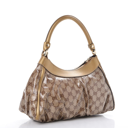 Gucci Crystal Monogram D Ring Gold Hobo Gold 3 of 7