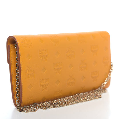 MCM Calfskin Ottomar Large Patricia Wallet On Chain Golden Mango 4 of 9