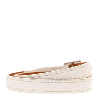 Hermes Epsom Cab Double Tour Bracelet S White 3 of 6