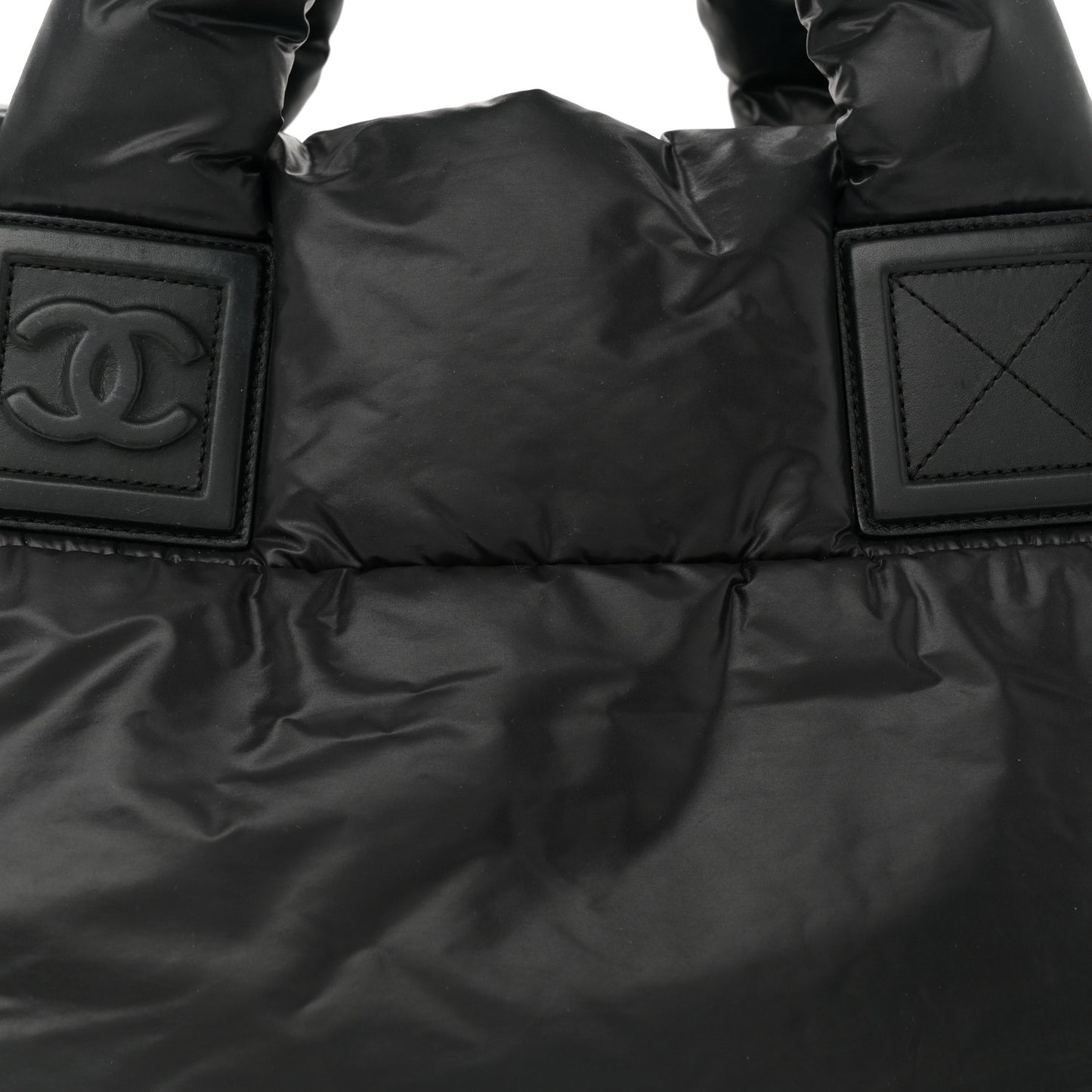 Nylon Quilted Small Coco Cocoon Reversible Tote Black
