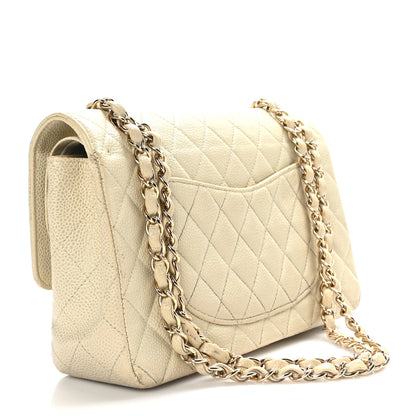 Chanel Caviar Quilted Medium Double Flap White 3 of 12