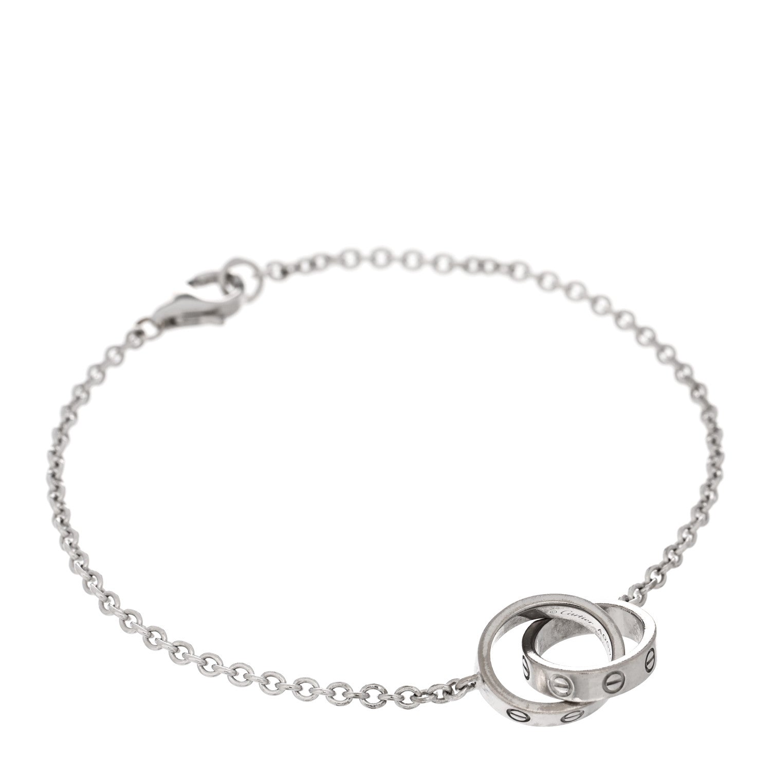 Cartier 18K White Gold Interlocking LOVE Bracelet 1 of 4