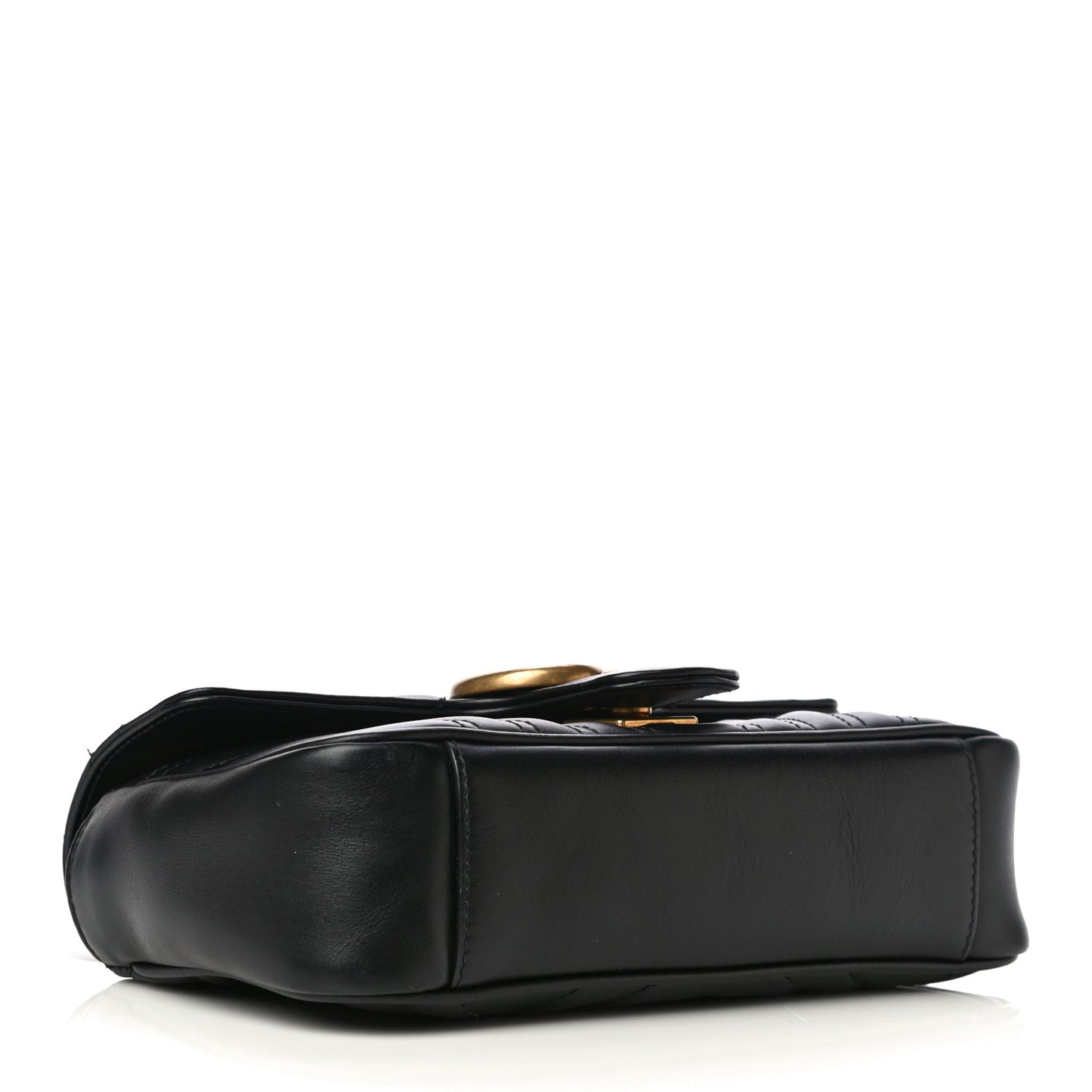 Calfskin Matelasse Mini GG Marmont Shoulder Bag Black