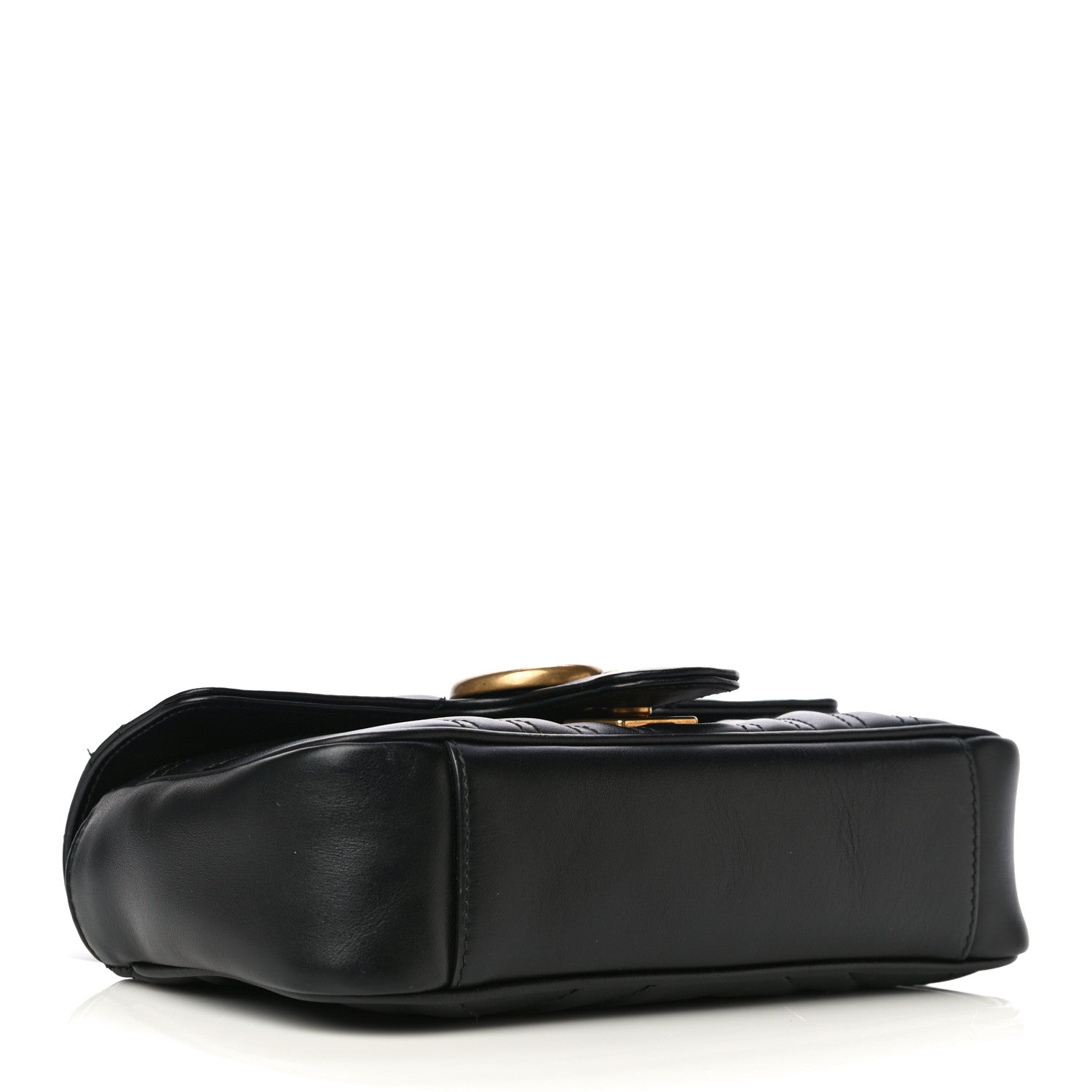 Gucci Calfskin Matelasse Mini GG Marmont Shoulder Bag Black 4 of 11