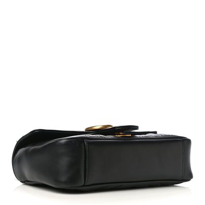 Gucci Calfskin Matelasse Mini GG Marmont Shoulder Bag Black 4 of 11