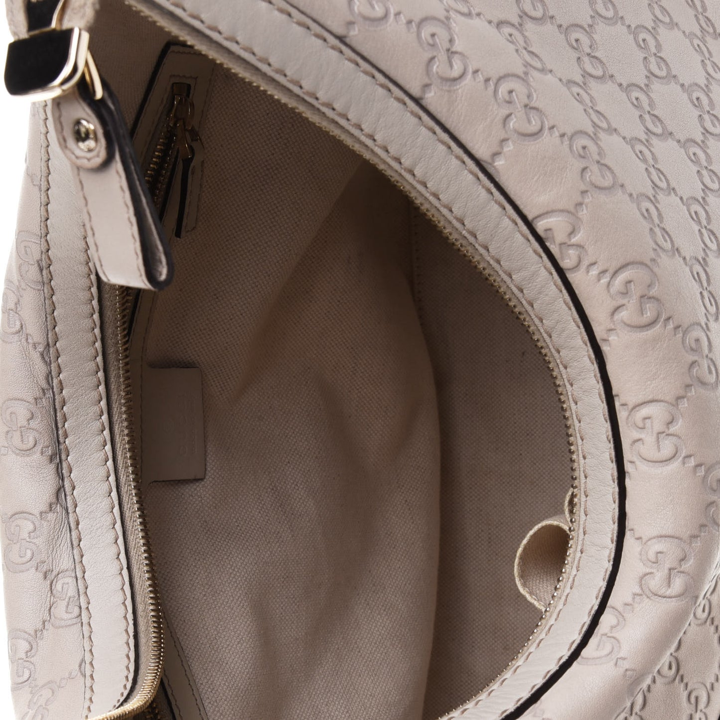 Guccissima Medium Lovely Heart Hobo Off White