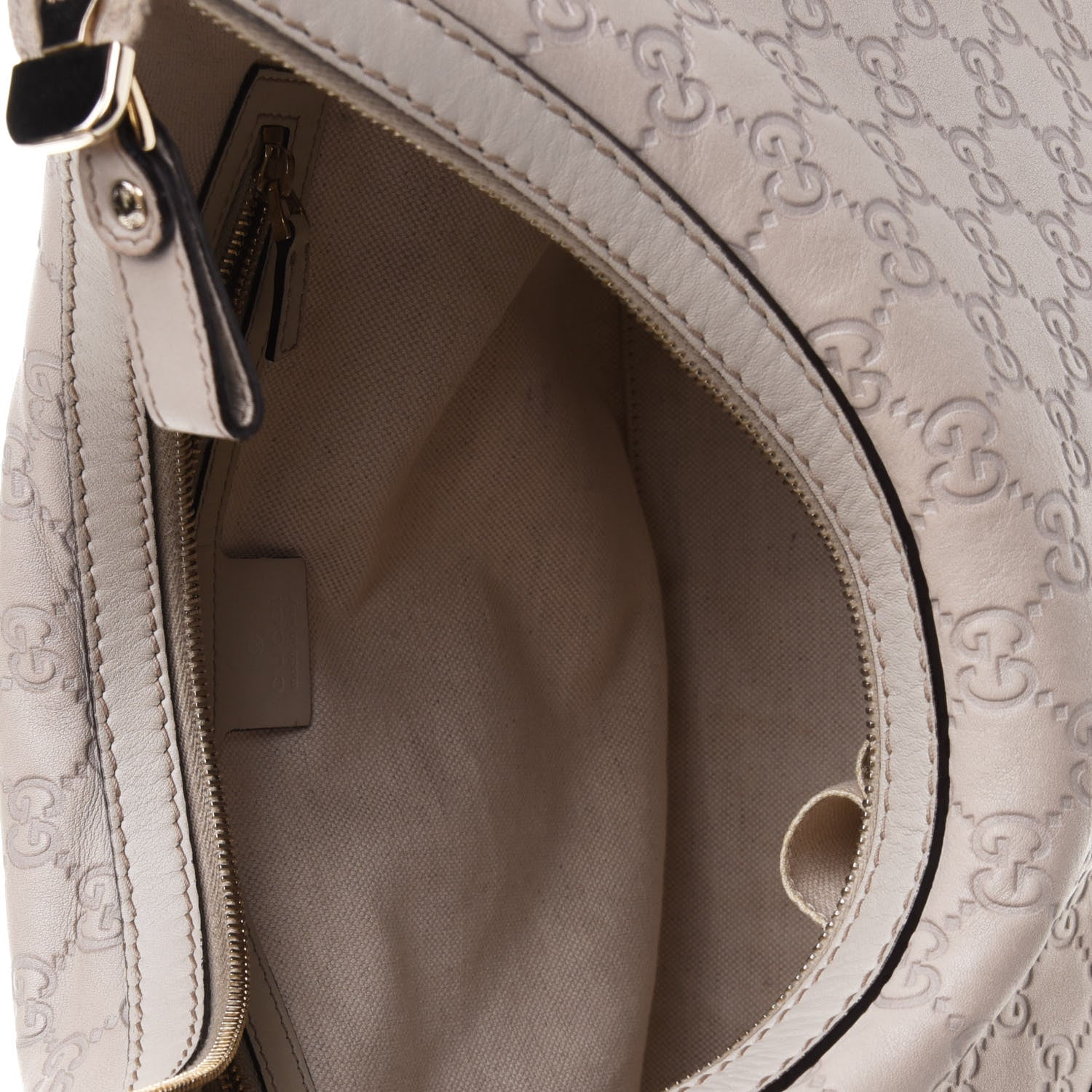 Gucci Guccissima Medium Lovely Heart Hobo Off White 4 of 4