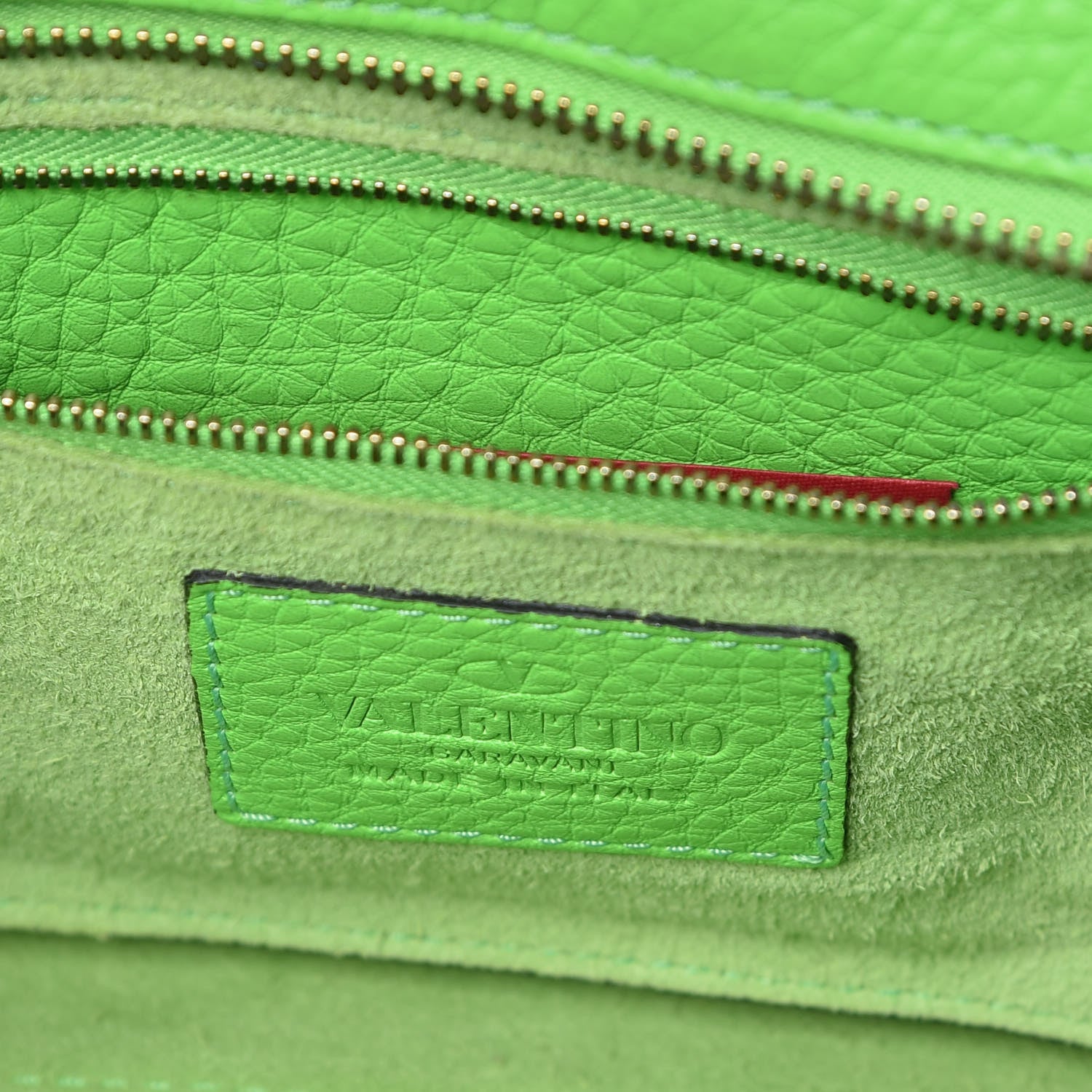 Valentino Garavani Pebbled Calfskin Small Rockstud Double Handle Tote Green Fluo 8 of 15