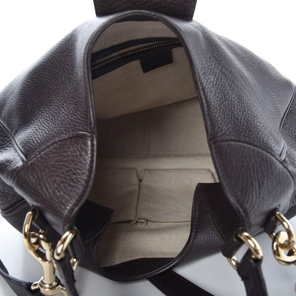 Gucci Calfskin Web Medium Dressage Hobo Coffee Brown 5 of 15