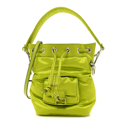 Fendi Nylon Ninfa Vitello King Cuoio Mini Mon Tresor Bucket Bag Wasabi 1 of 10