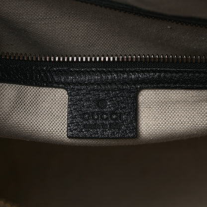 Gucci Velvet GG Monogram Textured Calfskin Web Medium Duffle Bag Blue Beige Black 6 of 11