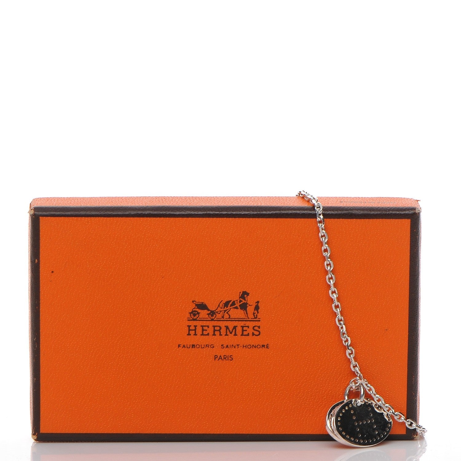 Hermes Sterling Silver Eclipse Pendant Necklace 9 of 9