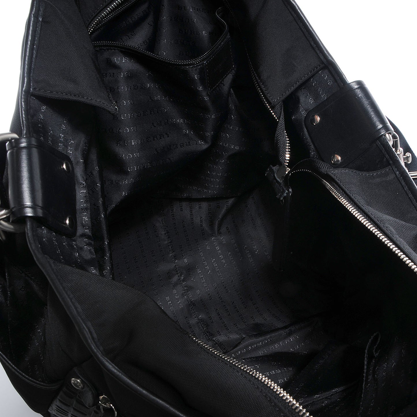 Leather Check Embossed Tote Bag Black
