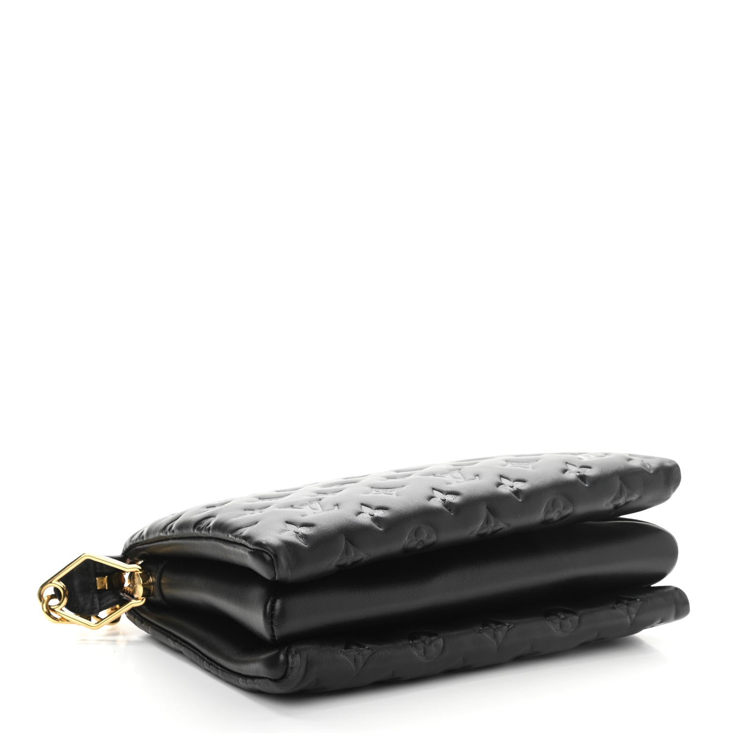 Louis Vuitton Lambskin Embossed Monogram Coussin PM Black 4 of 12