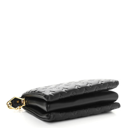 Louis Vuitton Lambskin Embossed Monogram Coussin PM Black 4 of 12