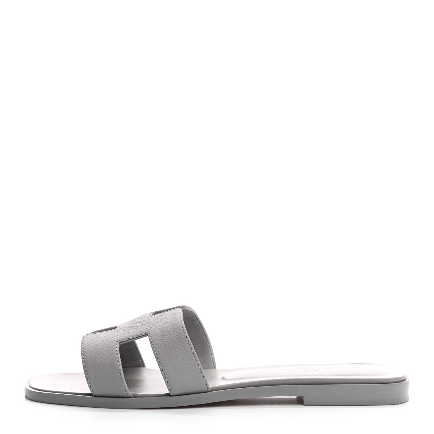 Hermes Epsom Oran Sandals 37.5 Bleu Glacier 1 of 8
