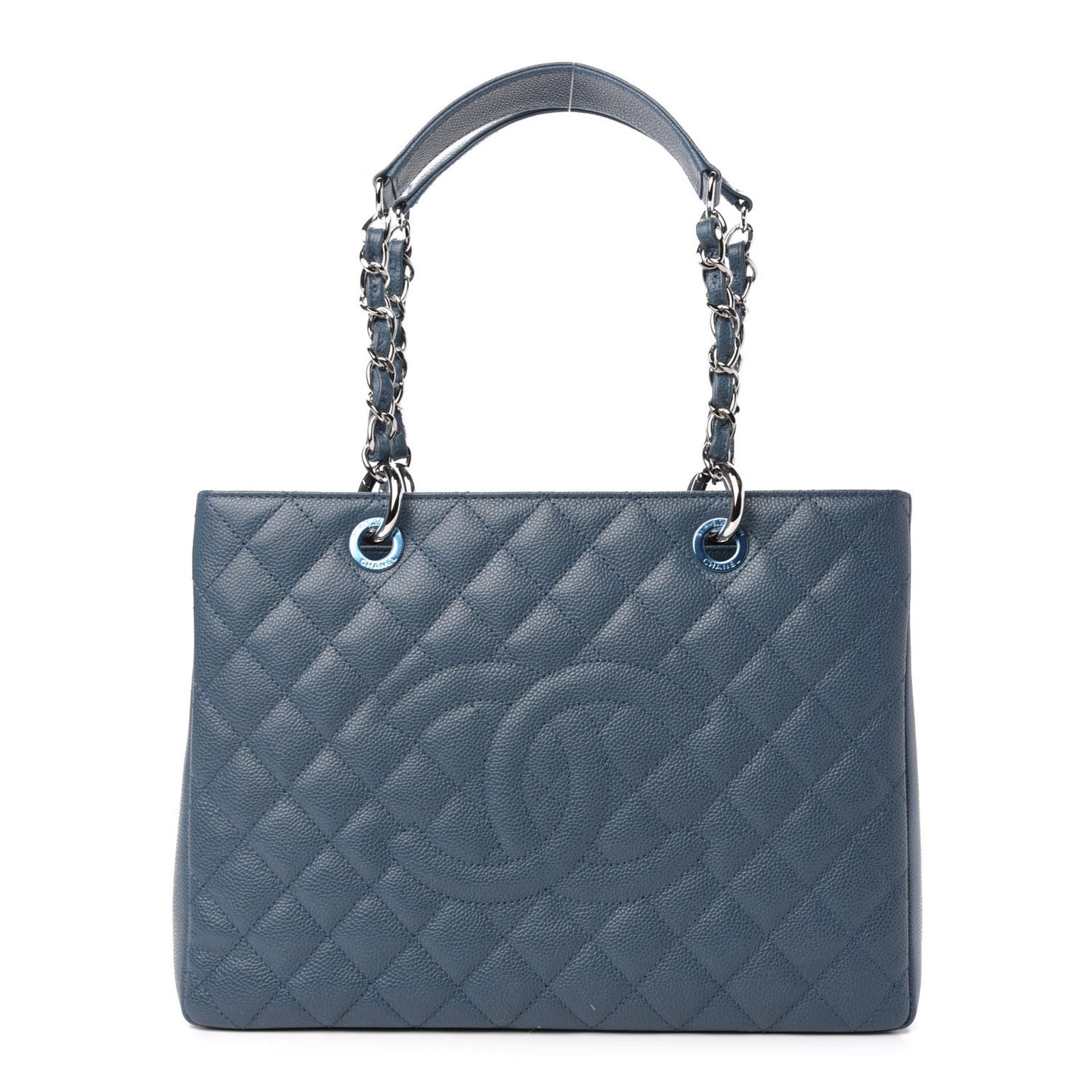 Caviar Quilted Grand Shopping Tote GST Blue
