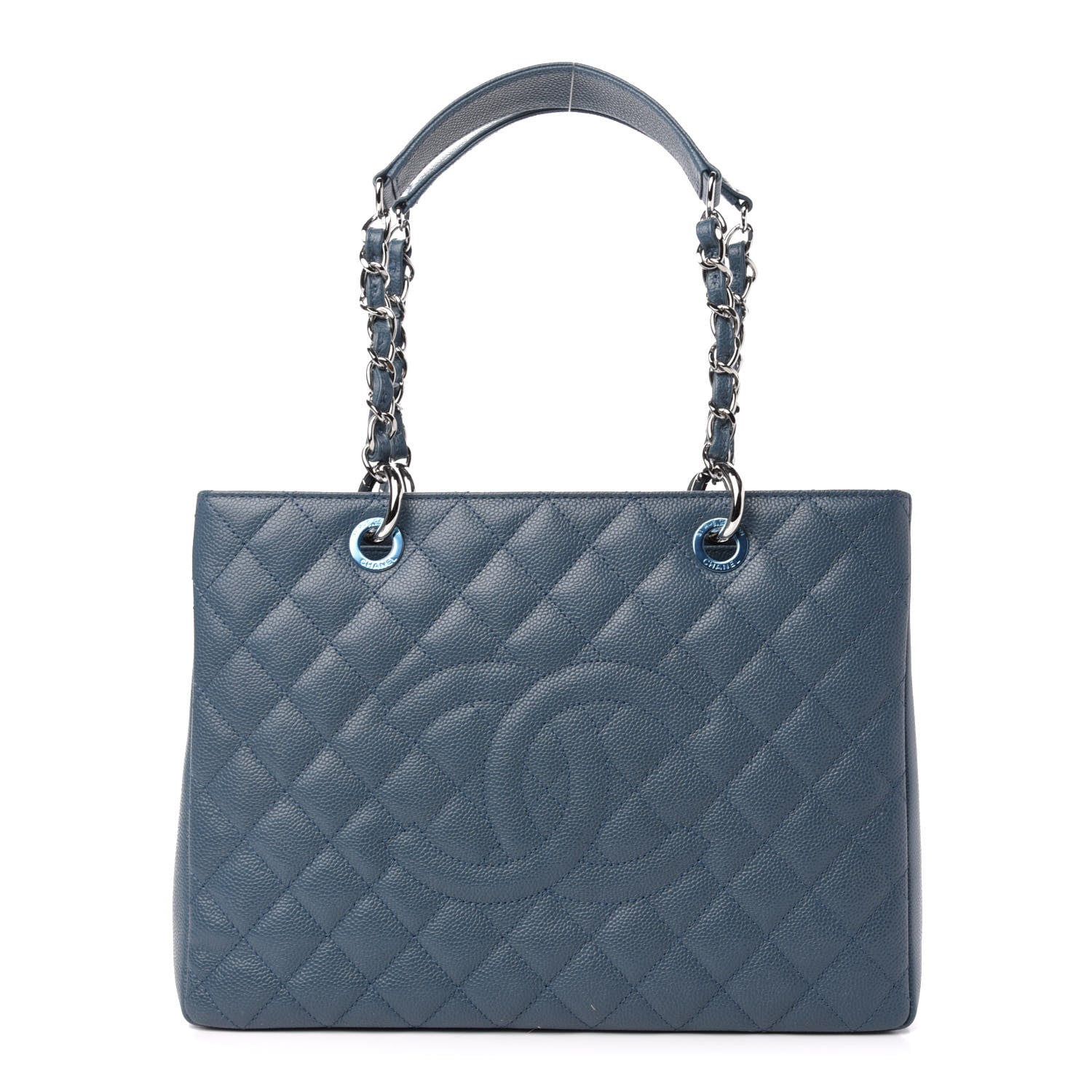 Chanel Caviar Quilted Grand Shopping Tote GST Blue 1 of 11
