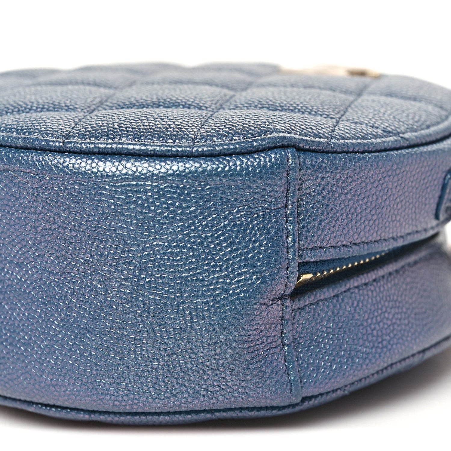 Chanel Iridescent Caviar Quilted Round Clutch With Chain Blue 10 of 10