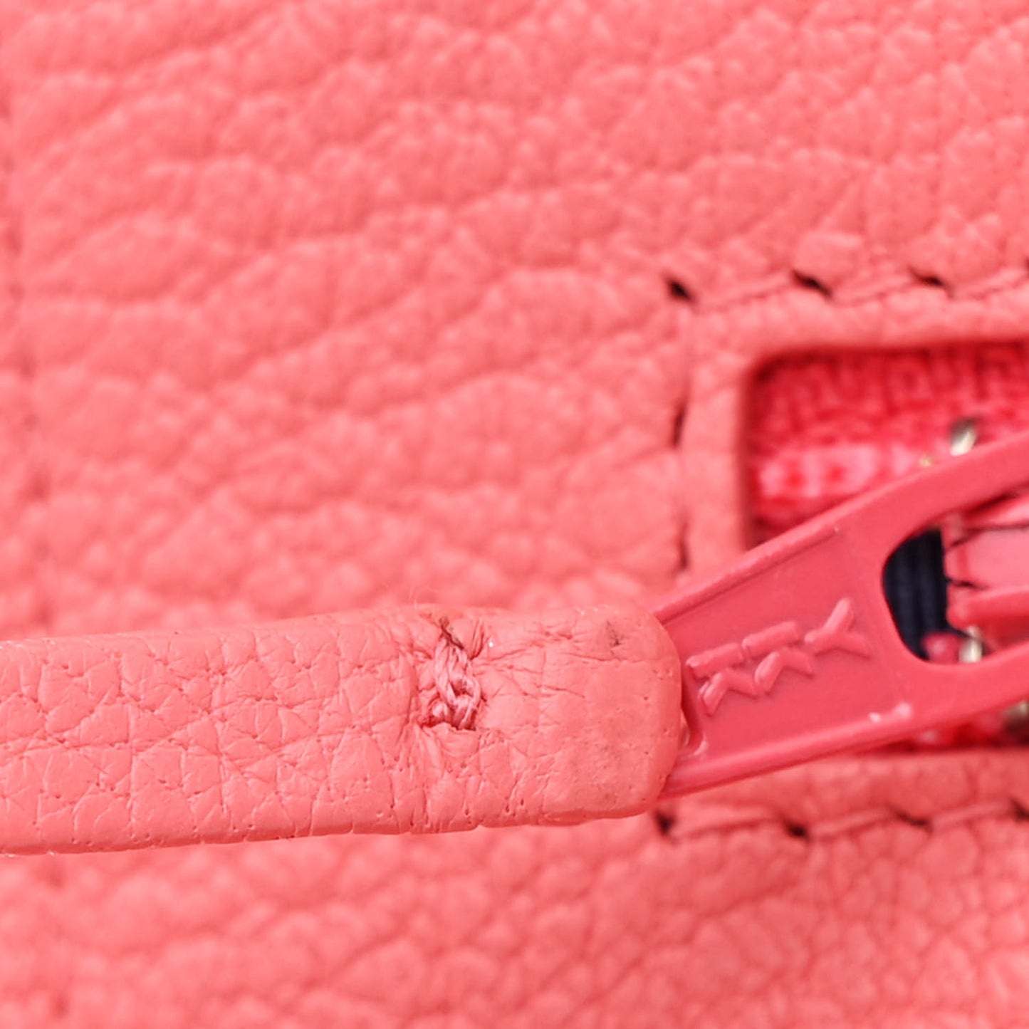 Grained Calfskin Clover CC Wallet On Chain WOC Pink