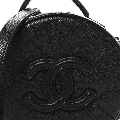Chanel Caviar Quilted Small Round Vanity With Chain Black 8 of 10