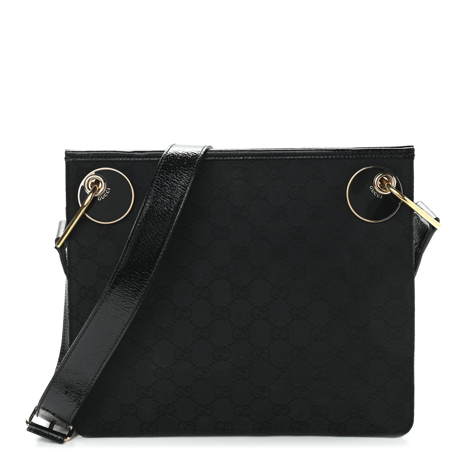 Gucci Monogram Eclipse Messenger Bag Black 1 of 9