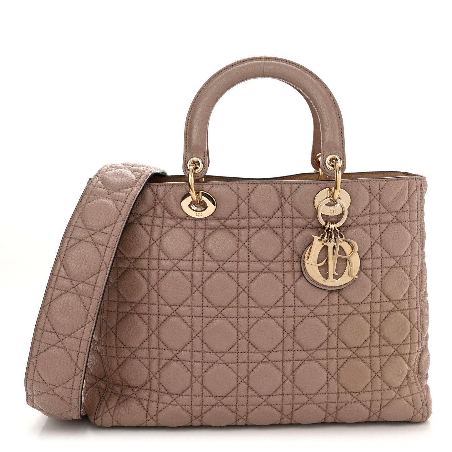 Grained Calfskin Cannage Large Lady Dior Light Pink