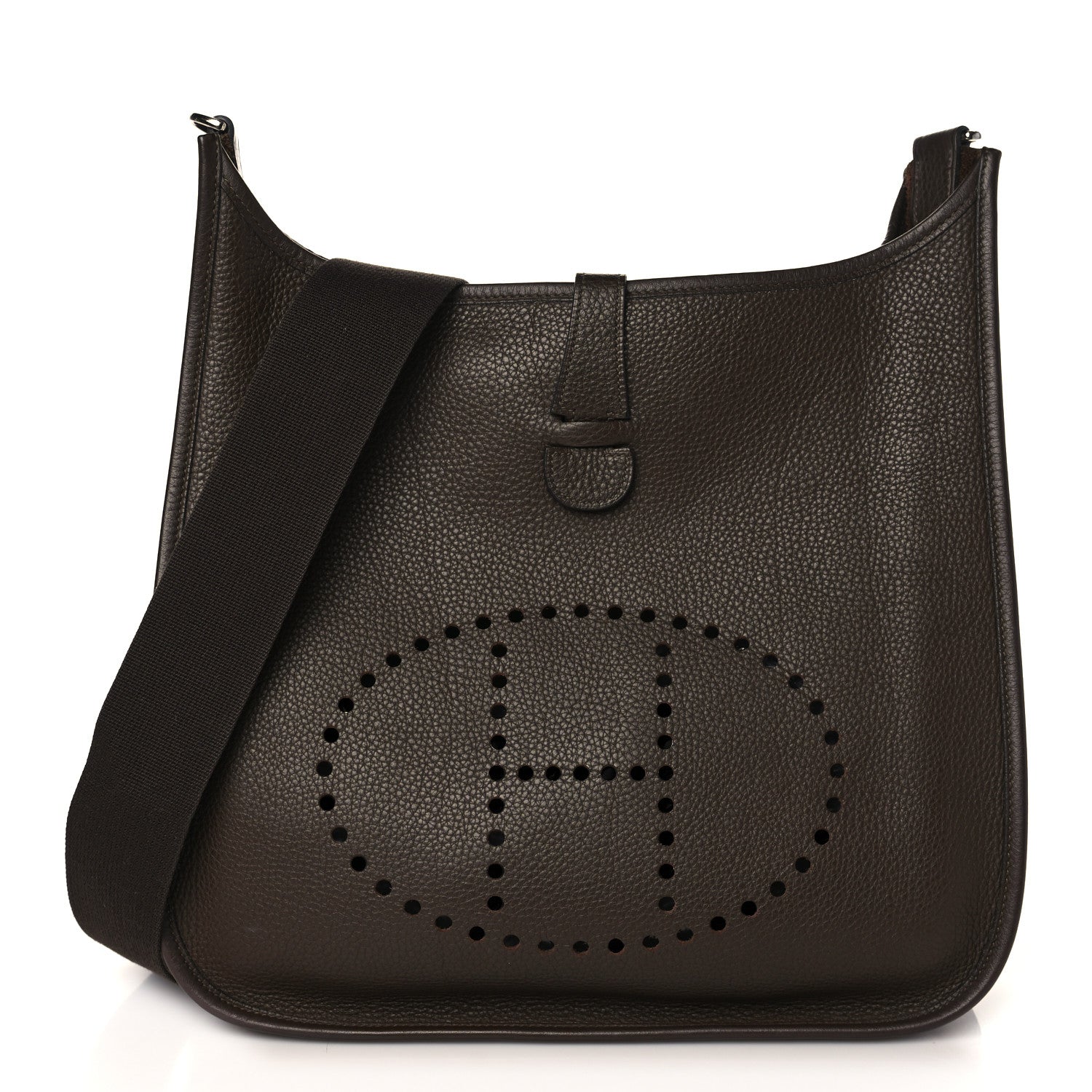 Hermes Taurillon Clemence Evelyne GM Chocolate 1 of 8