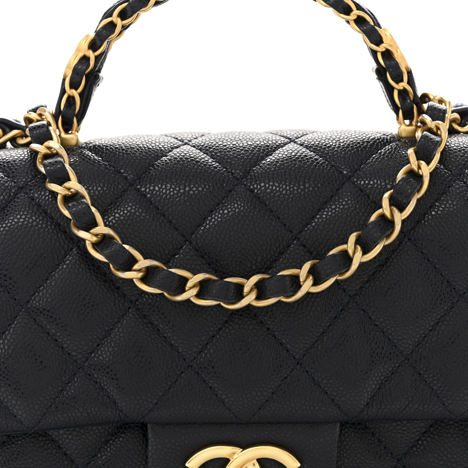 Chanel Caviar Quilted Small Handy CC Flap Navy 8 of 12