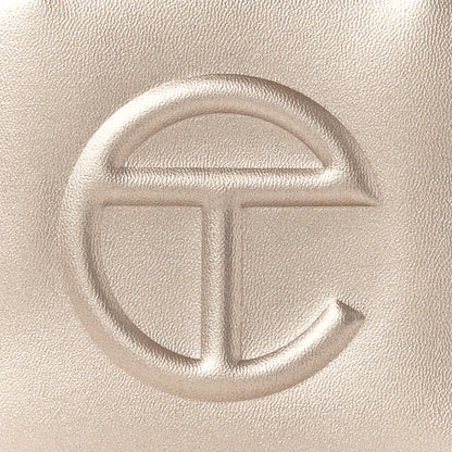 Telfar Metallic Vegan Leather Small Shopping Bag Gold 8 of 10