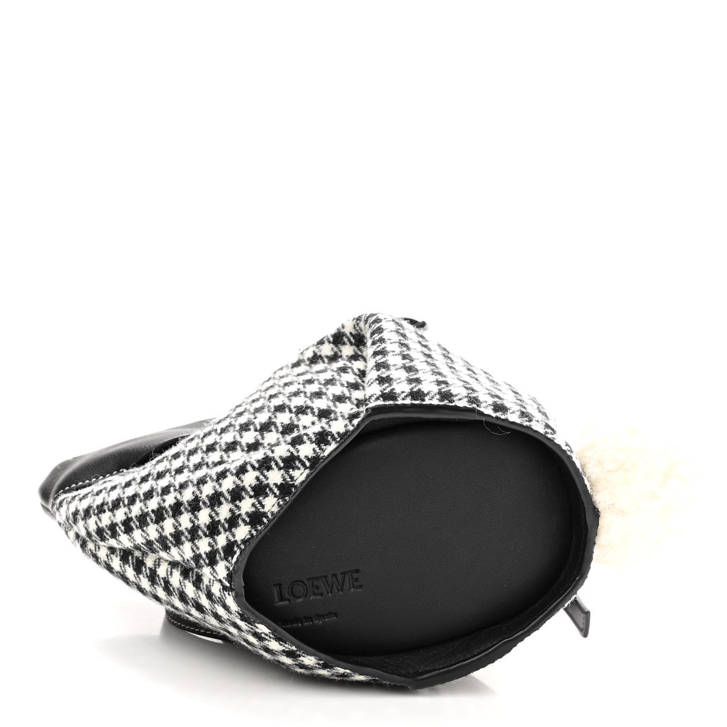 Tweed Mini Bunny Crossbody Bag Black White