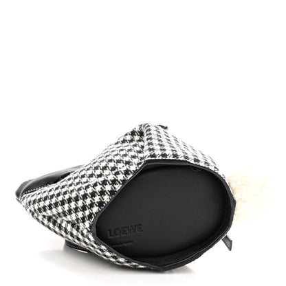 Loewe Tweed Mini Bunny Crossbody Bag Black White 4 of 10