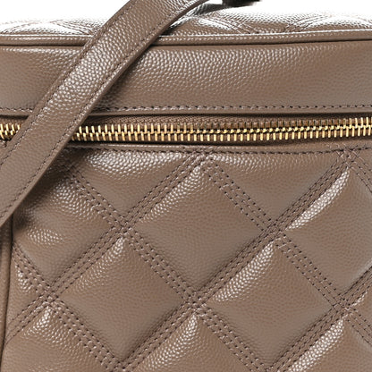 Saint Laurent Grain de Poudre Quilted 80's Vanity Bag Dark Beige 8 of 10