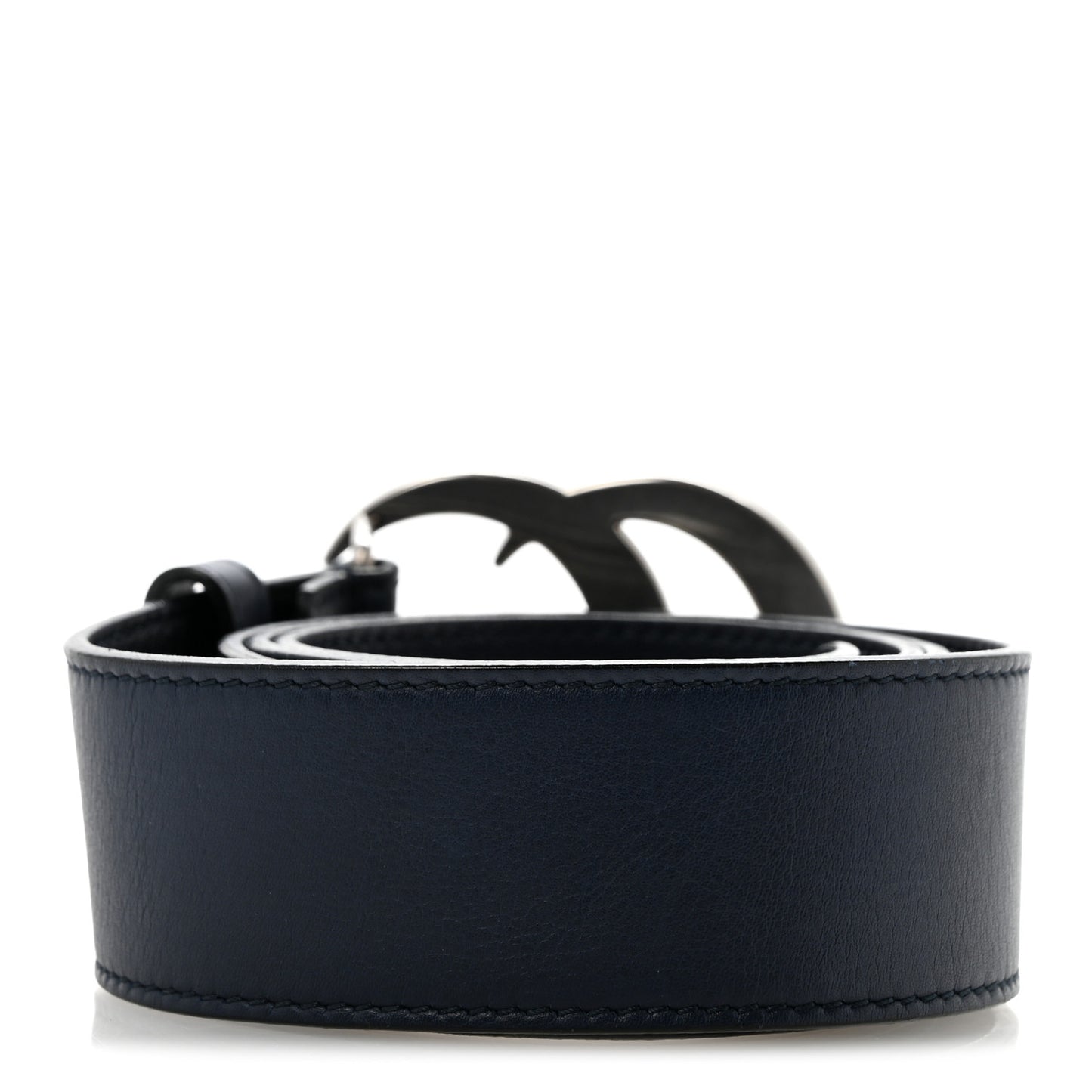 Moon Calfskin Nickel Double G 40mm Belt 85 34 Blue