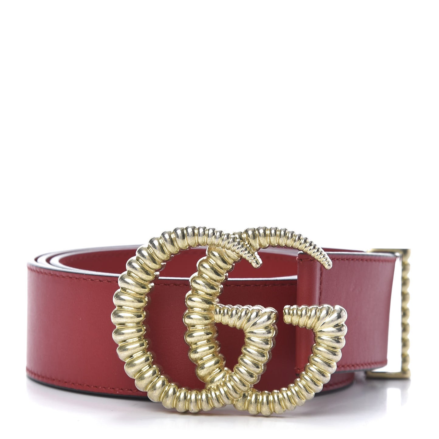 Moon Calfskin Torchon Double G 40mm Belt 90 36 Hibiscus Red