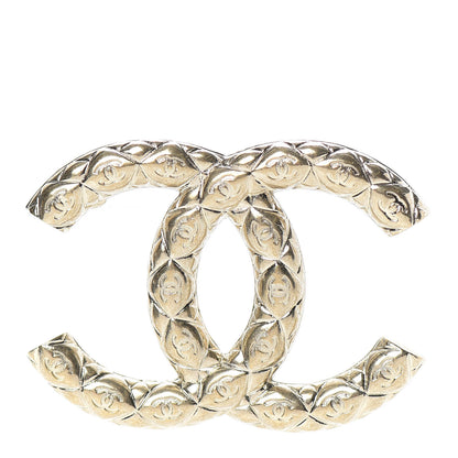 Chanel Metal CC Diamond Quilted Brooch Light Gold 1 of 5