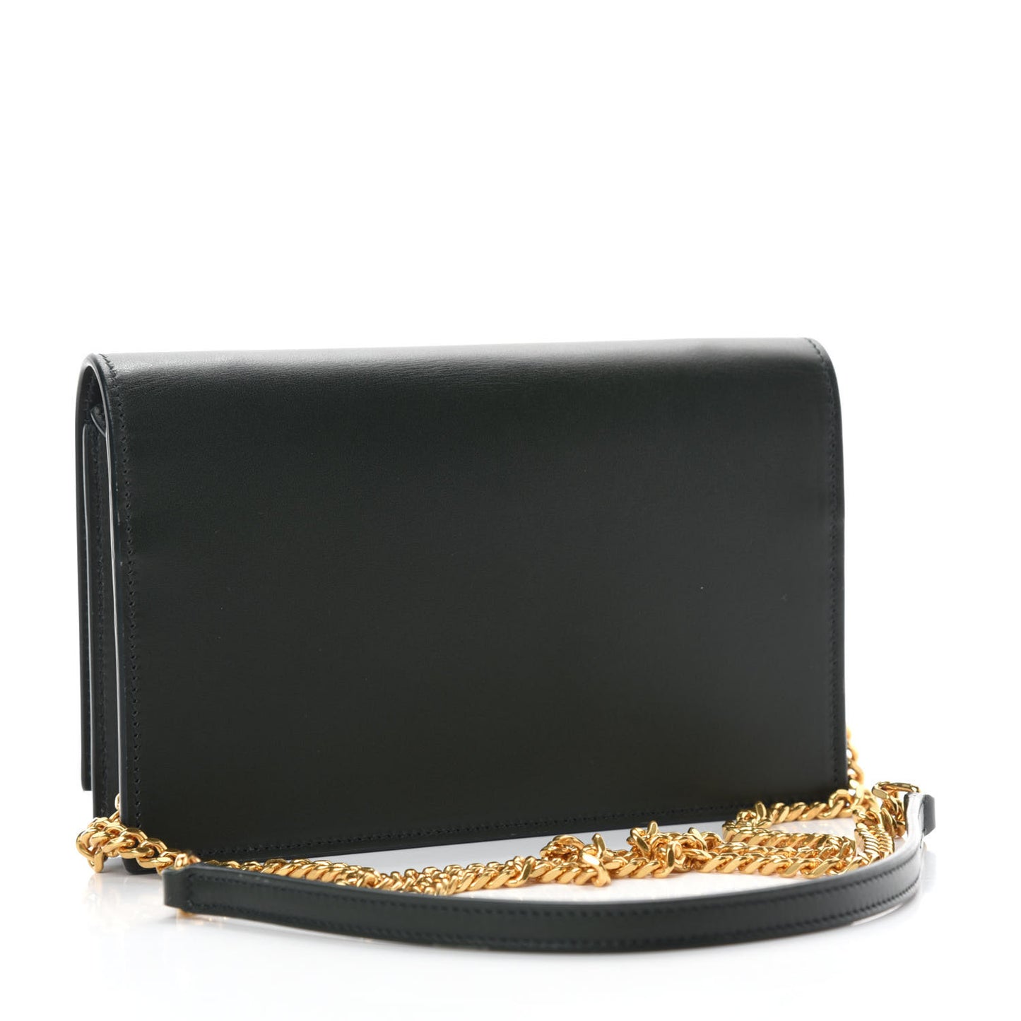 Smooth Calfskin Classic Monogram Kate Tassel Chain Wallet Dark Leaf