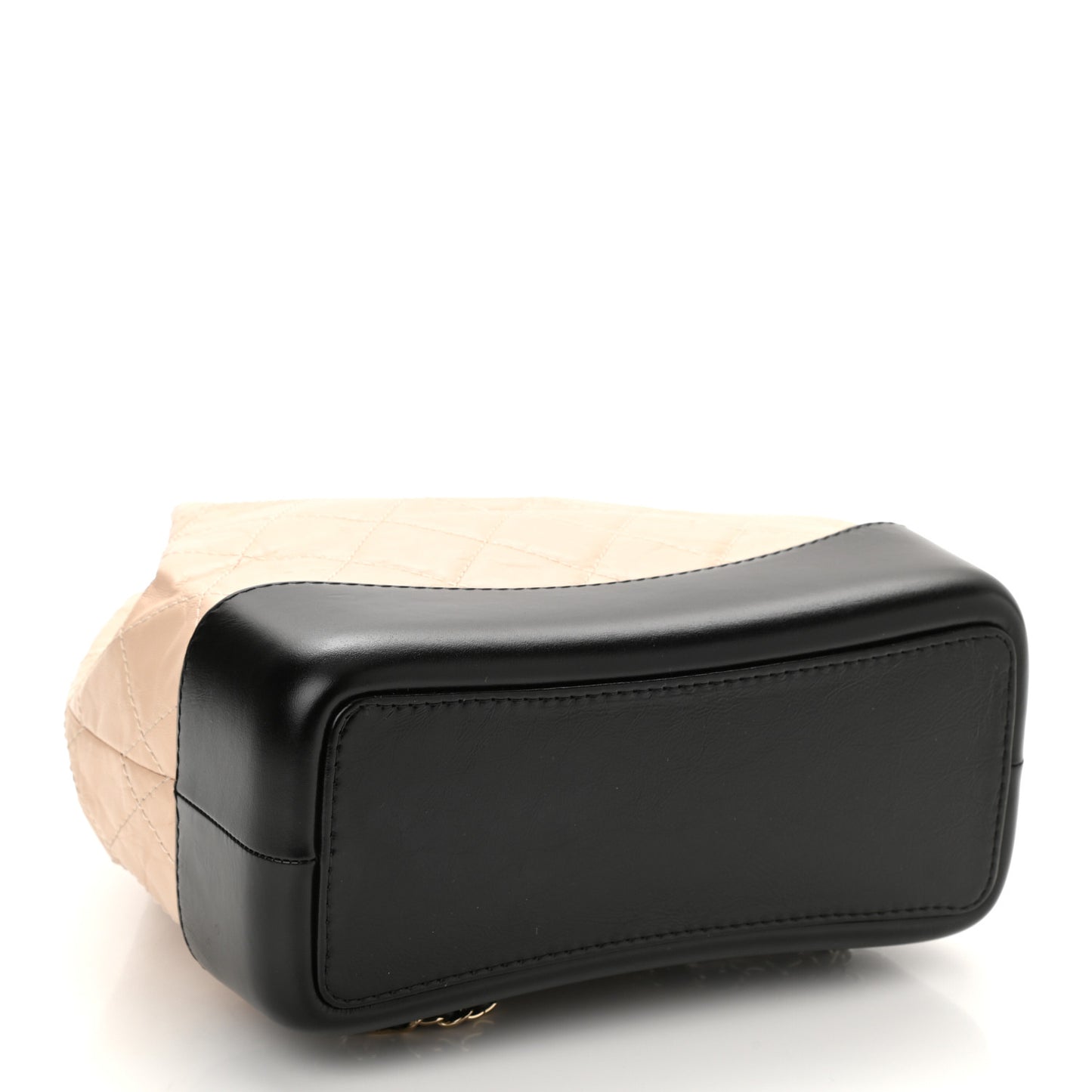 Aged Calfskin Quilted Small Gabrielle Backpack Beige Black