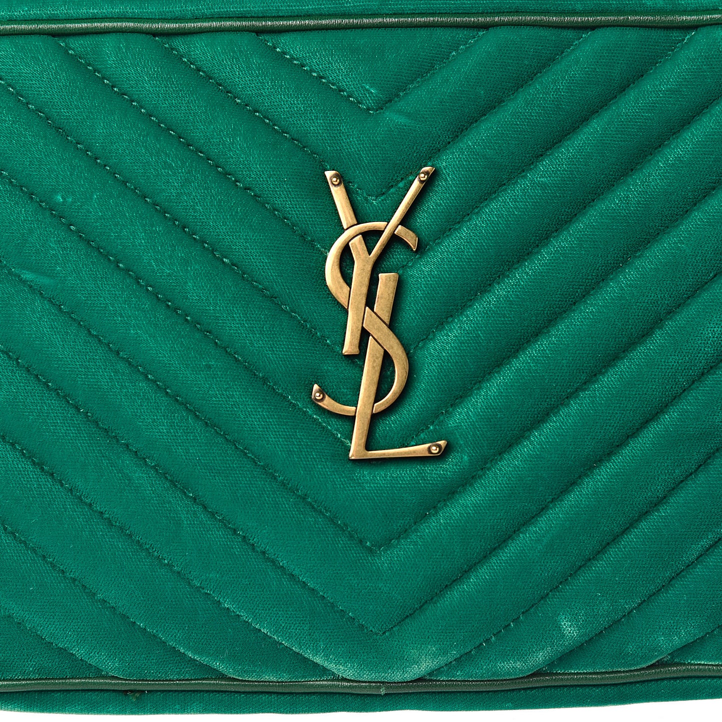 Velvet Matelasse Monogram Lou Camera Bag Deep Malachite