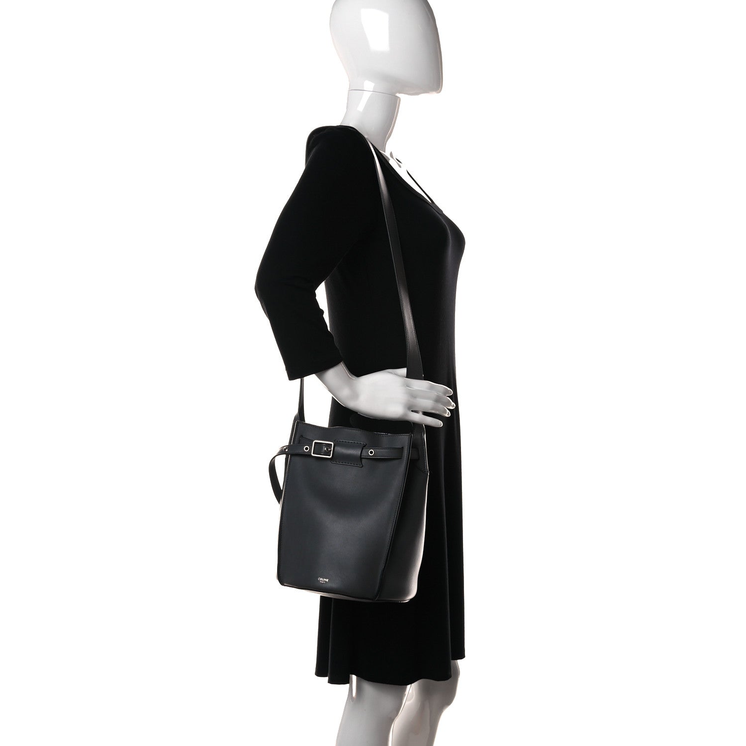 Celine Smooth Calfskin Long Strap Big Bucket Bag Grey 2 of 13