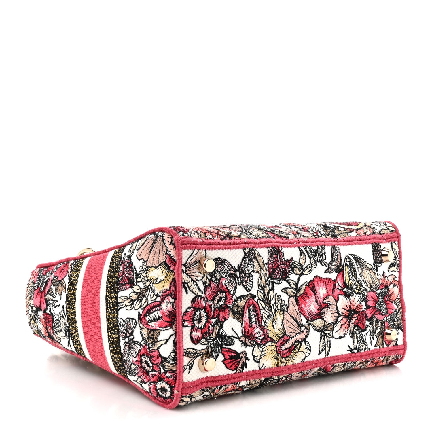 Christian Dior Canvas Embroidered Butterfly Print Medium Lady D-Lite Multicolor 4 of 10