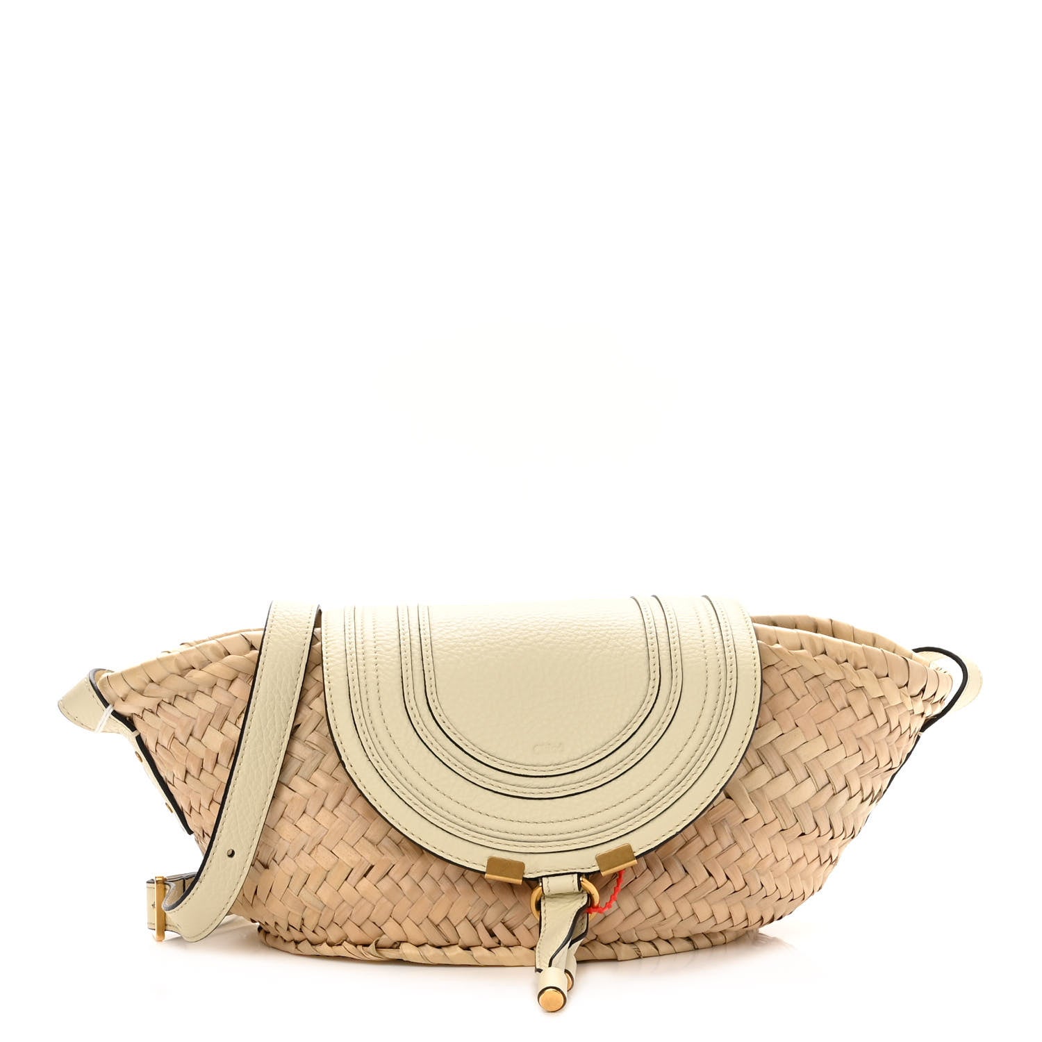 Chloe Raffia Calfskin Marcie Basket White 1 of 10