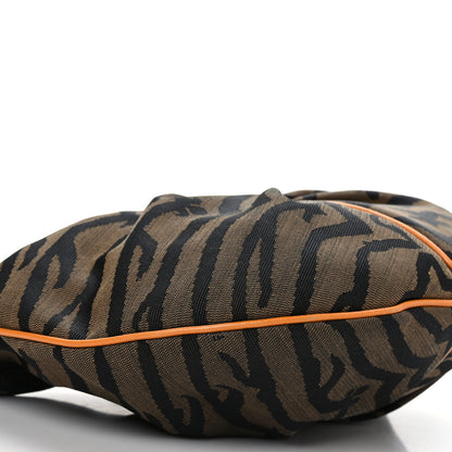 Fendi Fabric Cuoio Tiger Print Hobo Tobacco Mandarino 8 of 9