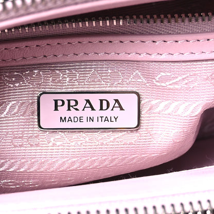 Prada Satin Crystal Mini Galleria Double Zip Tote Alabastro 6 of 11