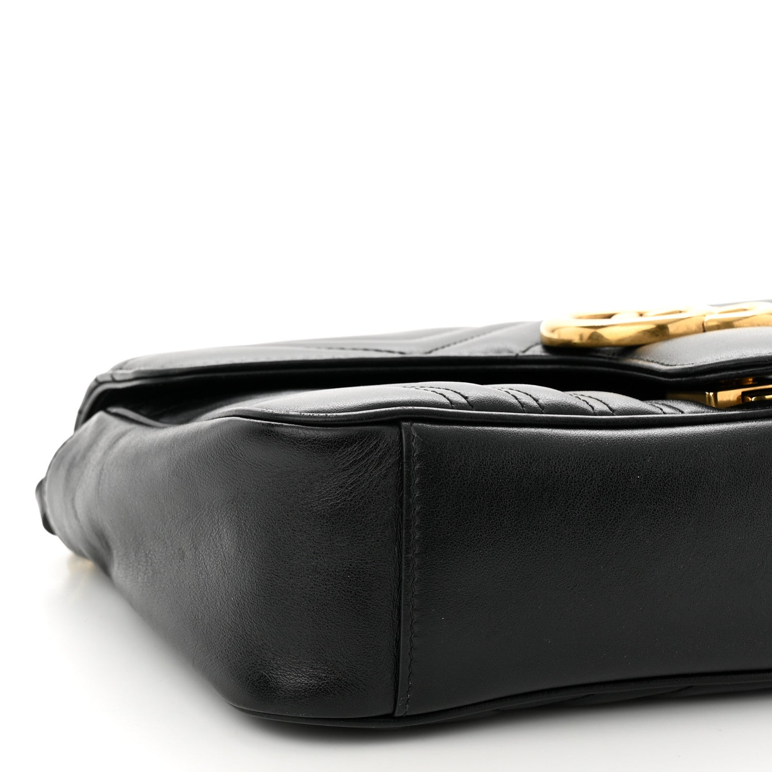 Gucci Calfskin Matelasse Small GG Marmont Shoulder Bag Black 9 of 11