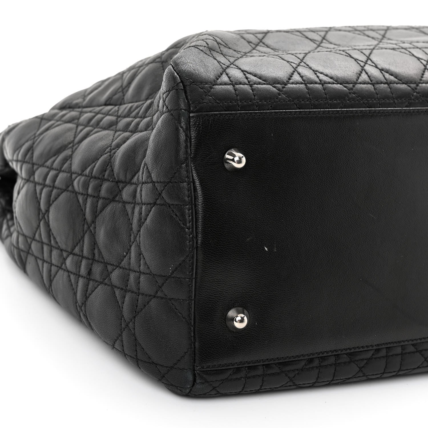 Christian Dior Lambskin Cannage Large Soft Lady Dior Shopping Tote Black 8 of 10