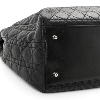 Christian Dior Lambskin Cannage Large Soft Lady Dior Shopping Tote Black 8 of 10
